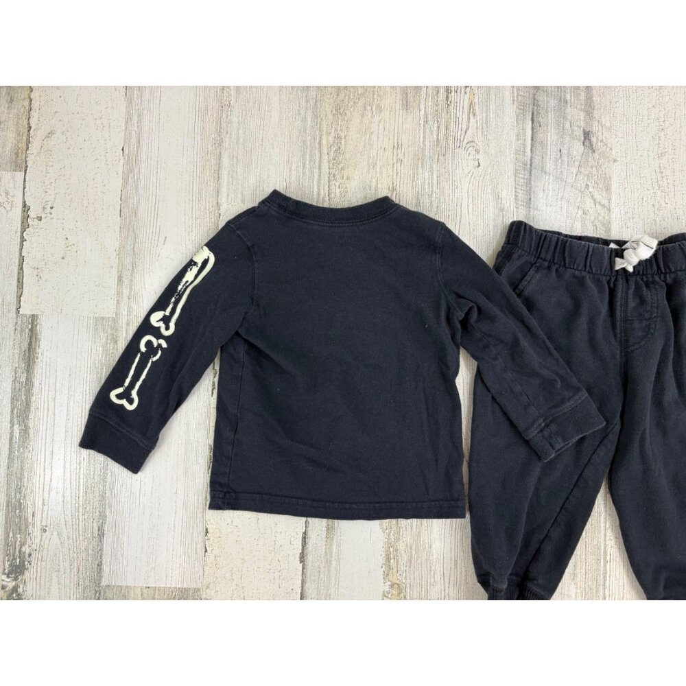 Carters Baby Boys Sz 12 to 18 M Skeleton Long Sleeve Shirt Black Pants Halloween - Picture 6 of 9